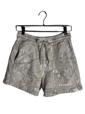 YoungLA 1118 Tree Camo Cotton Shorts Snow Grey Gym Workout Medium